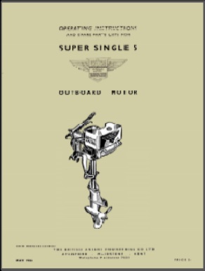 British Anzani 5 HP Super Single Outboard Owners Operation + Parts List