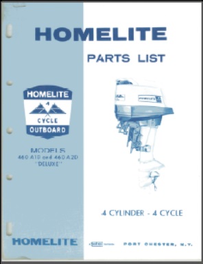 1965 Homelite 460A1D 460A2D Deluxe Outboard Parts List