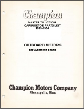 1935-1954 Champion Carburetor Parts List