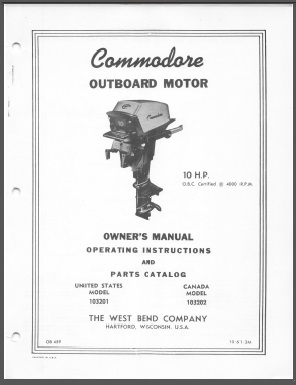 Models 103201 and 103202 Commodore 10hp Outboard Owner/Parts Manual