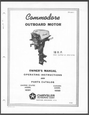 Models 183201 and 183202 Commodore 18hp Outboard Owner/Parts Manual