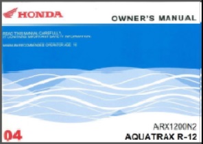 2004 Honda Aquatrax Owners Manual R-12