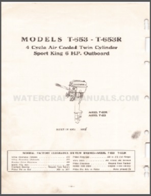 T-653, T-653R Lauson Outboard Parts Manual