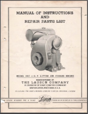 Lauson PAC Engine Owner & Parts Manual