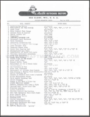 Martin Outboard Service Bulletins